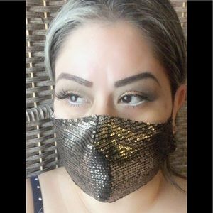 2-pcs Gold Sequin Face Mask
